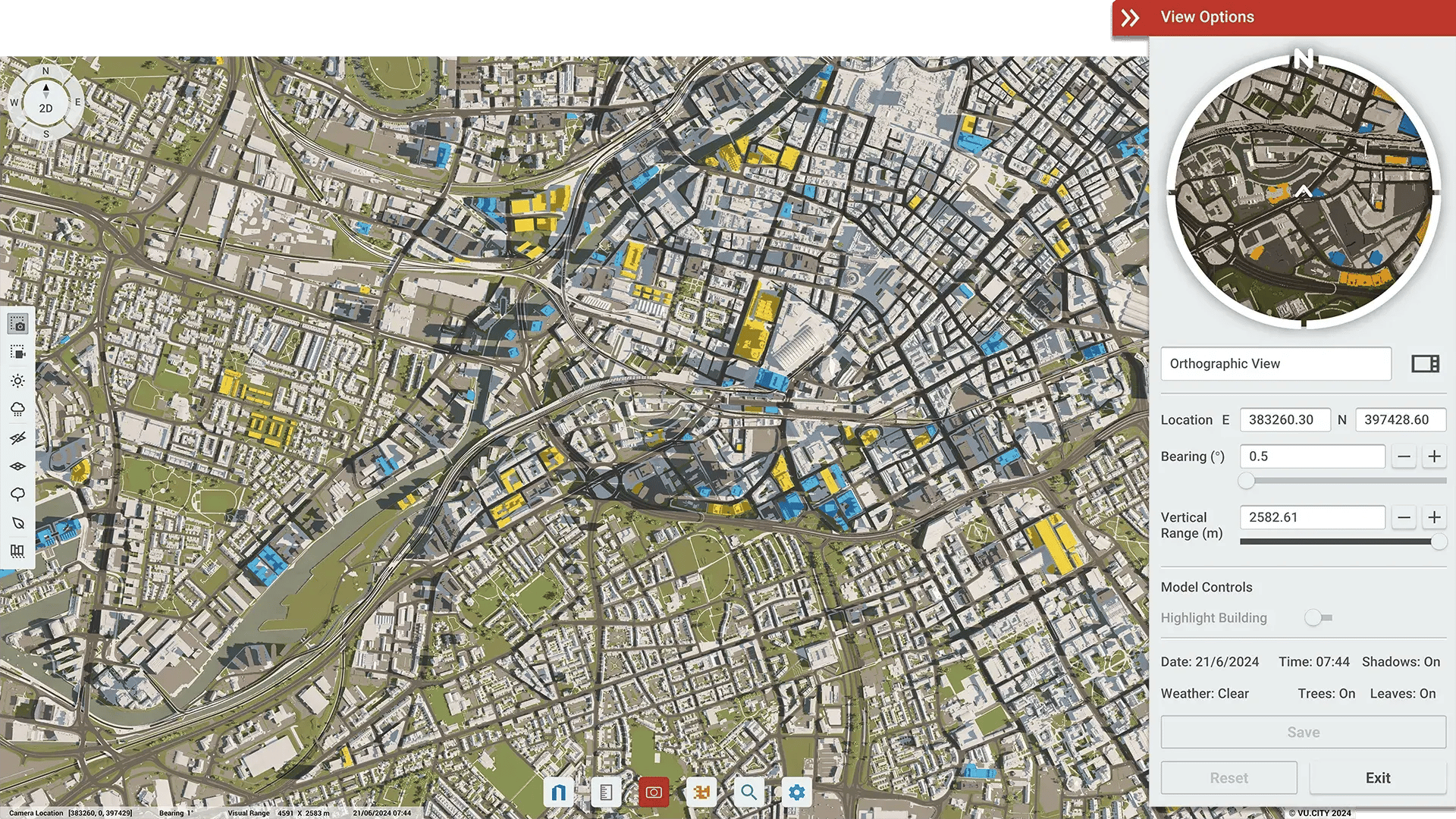 VU.CITY Orthographic View Manchester 3D Model